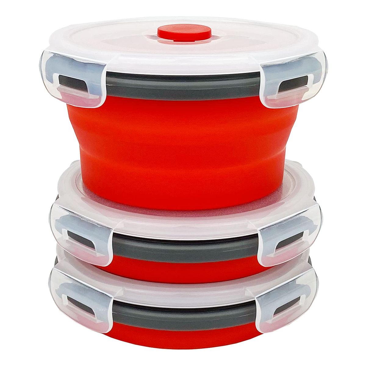 CCyanzi 3-Piece Round Collapsible Silicone Food Storage Bowls With Lids, Microwave And Freezer Safe, Space-Saving Design For Kitchen Cabinets And Camp_desvips.com