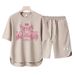 Men's Clothing 2024 Waffle Casual Summer Suit Men's Loose Teen Short sleeved T shirt Shorts Handsome Two piece Suit_desvips.com