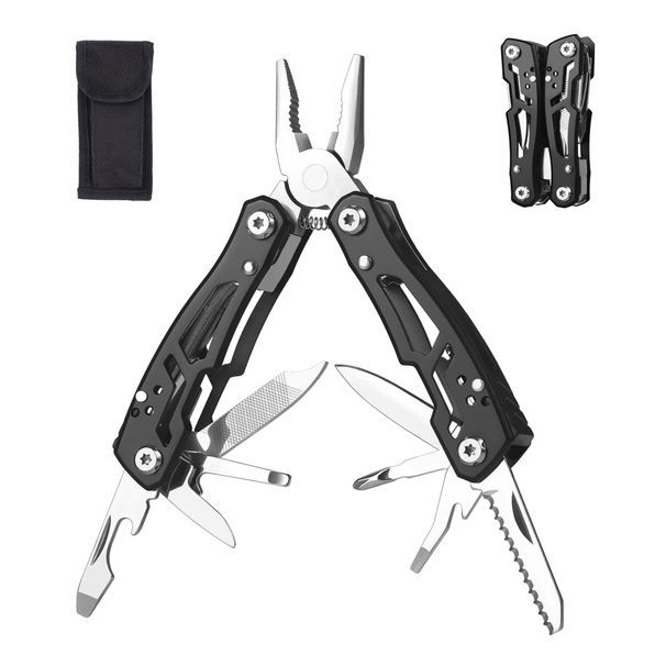 14-in-1 Multitool Pliers With Safety Lock, Professional Stainless Steel Pocket Knife, Portable Survival Gift For Father, Husband, Boyfriend For Christ_desvips.com