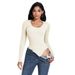 Threaded Knitted One-piece Quick-drying Breathable Long-sleeved Ballet Dancewear Round Neck Seamless Slim Yoga Wear Base_desvips.com