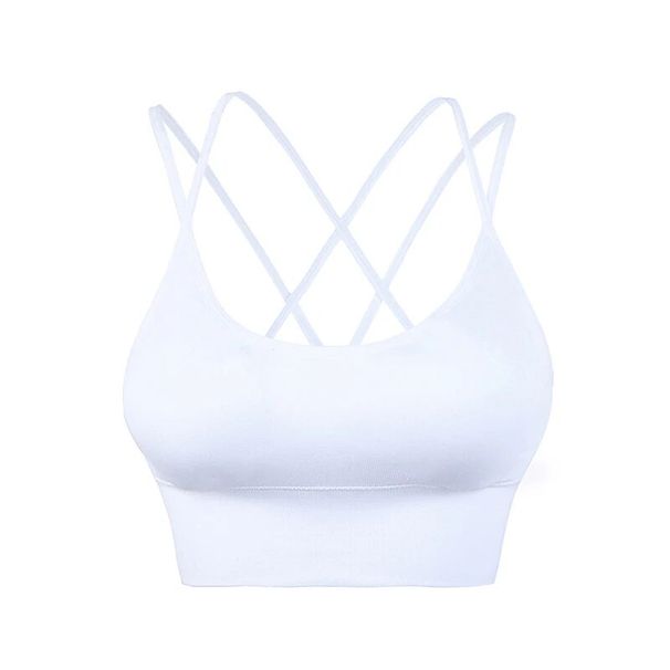 Sports Bra Womens Back Sport Padded Strappy Cross Cropped Yoga Crop Top Workout Fiess Bras Bralette_desvips.com