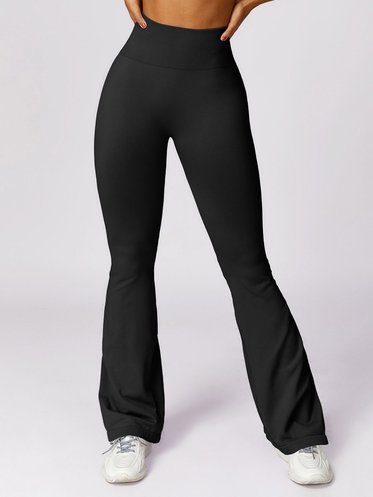 Wide-Leg High Waist Tummy Control Tight Hip Lift Yoga Slightly Flared Peach Butt Casual Sports Pants_desvips.com