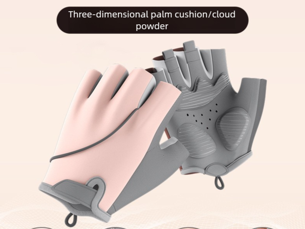 Fitness Cycling Gloves Half Finge Spots Silicone Non-Slip Thickened Palm Pads Fo Men And Women Dumbbell Hoizontal_desvips.com