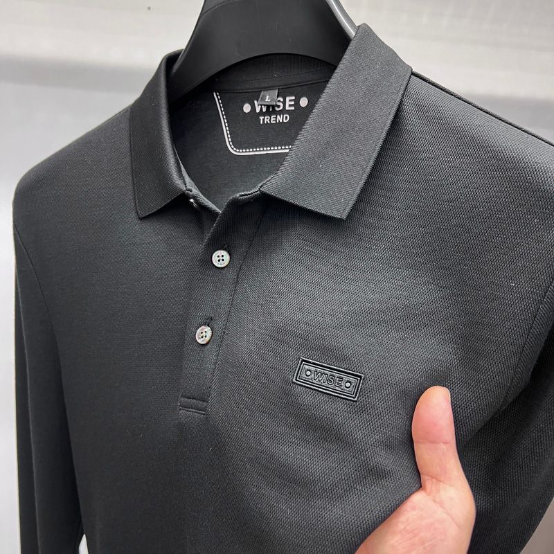 Counter 25 Spring New Men's Lyocell Mercerized Cotton Casual Long Sleeve T-Shirt_desvips.com