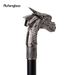 Silver Dragon Head Fashion Stick Cane Crosier 93cm Decorative Cane For Halloween For Cosplay And Parties, For Cosplay & Party_desvips.com