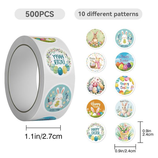 1000 Easter Egg Bunny Cartoon Cute Ins Decorative Adhesive Tape Sealing Stickers Self-adhesive_desvips.com
