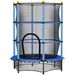 Tappeto Elastico Per Bambini Con Rete Di Sicurezza E Pali Imbottiti Età 3-10 Anni, Ø140 X 190 Cm, Blu_desvips.com