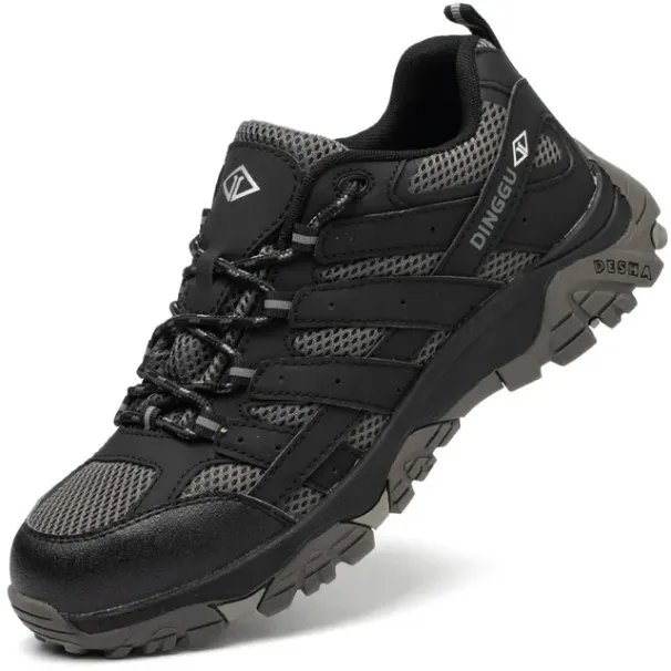 New Men Construction Breathable Mesh Sneakers Anti-Puncture Work Boots Man Steel Toe Safety Quality Shoes Footwear 31Fd_desvips.com