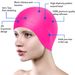 Adult Children's Swimming Cap Silicone Waterproof Men's And Women's Water Drop Cap Flat Cap Solid Color Long Hair Ear Protection Large Swimming Cap_desvips.com