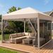 10x10 Pop Up Canopy With Mosquito Netting In Beige_desvips.com