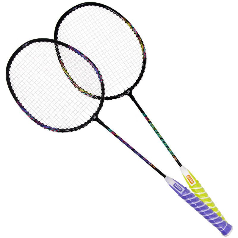 Red Happiness DHS Badminton Set Washable Three Star Double Two Pieces With Grip Tape And Racket Bag S30_desvips.com