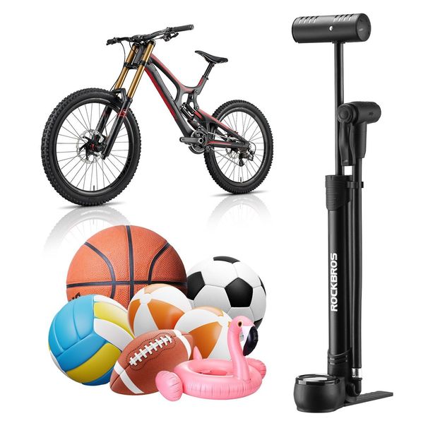 ROCKBROS Air Pump Bicycle Pump Ball 120PSI Presta&Schrader Foldable Light MTB_desvips.com
