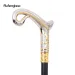 Elegant Golden And White Decorative Cane With A Curved Design, Perfect For Gentlemen And Cosplay, Measuring 36.22inch, For Cospl_desvips.com