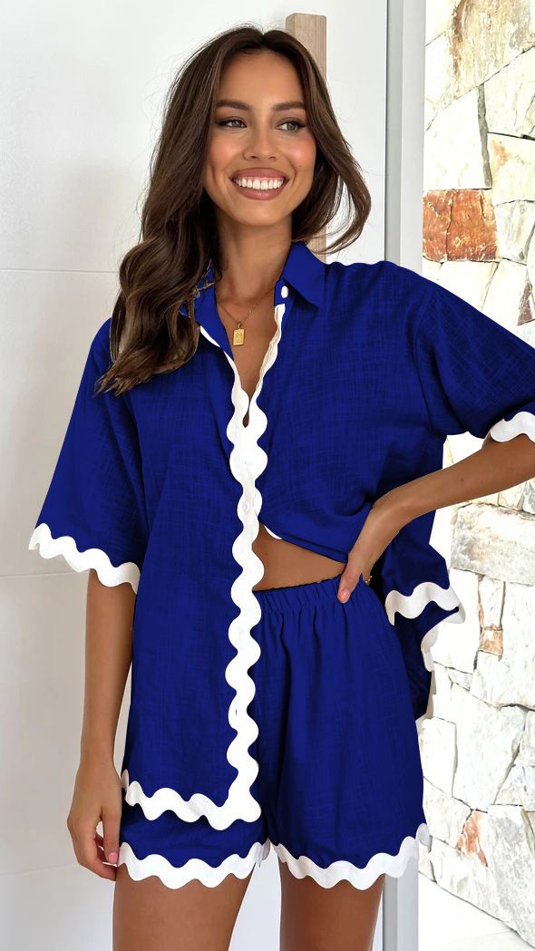 Women's Clothing simple and fashionable short shirt casual suit_desvips.com