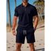 High-Quality Loose New Versatile Fashion Trend Short Sleeve Shirt And Shorts Set Casual Summer Outfit_desvips.com