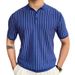 Men's Summer New Striped Knit Sweater Slim Fit Short Sleeved Lapel Business Polo Shirt SY0155_desvips.com