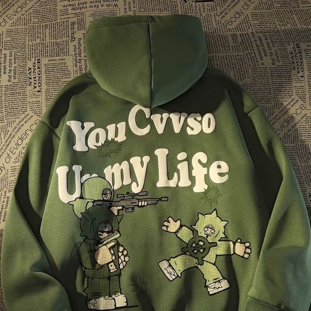 American Hip Hop Hoodie For Women, Autumn Winter Style, High Street National Trend Brand, Fleece Lined And Thickened_desvips.com