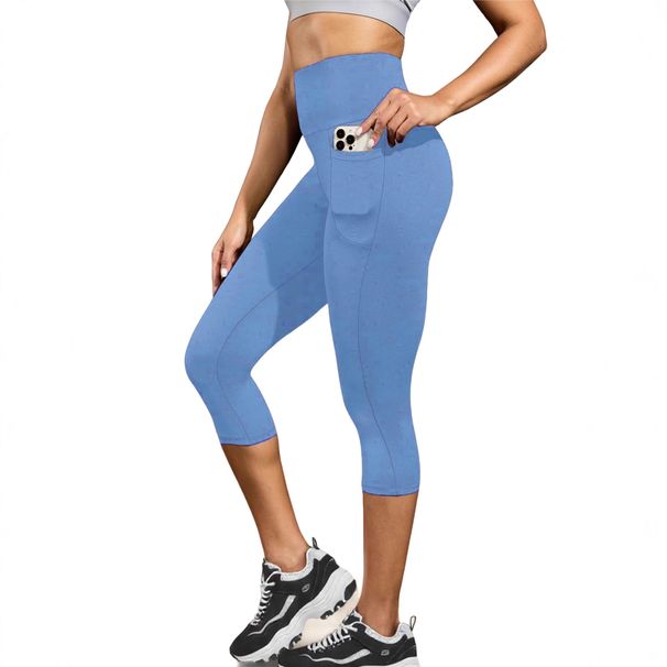 Pocketed Yoga Pants For Women, Spring And Summer High-waisted Tummy Control Tight-fitting Outerwear Seven-point Leggings_desvips.com