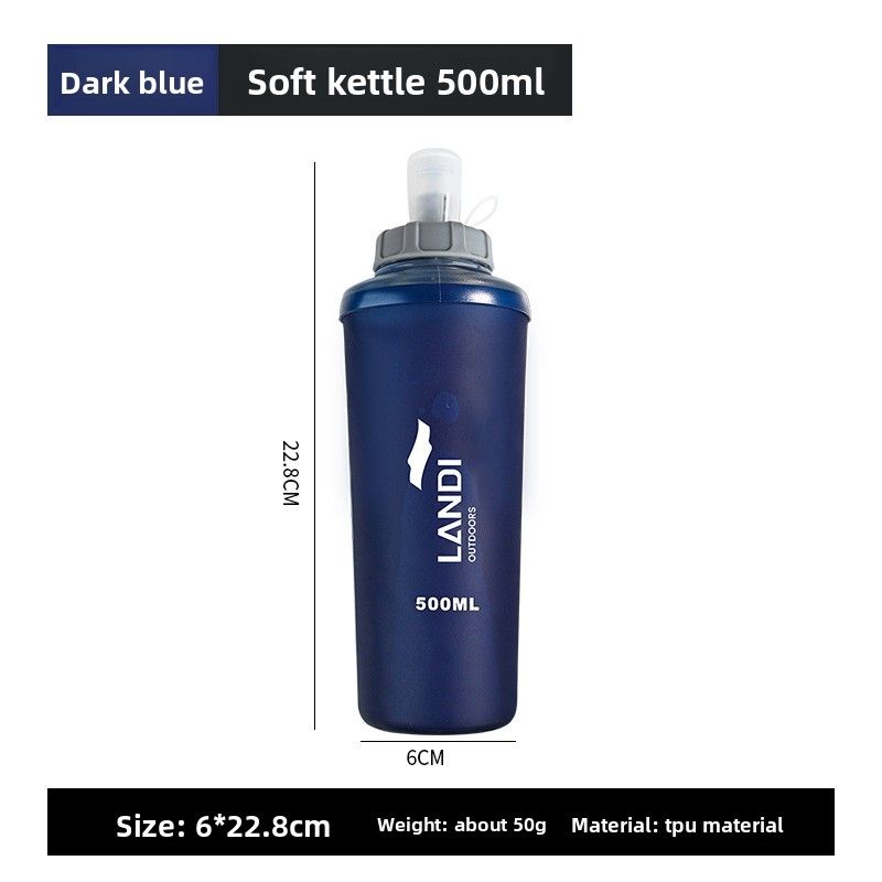 Outdoor Mountaineering, Cycling Sports, Soft Water Bag, Portable Water Bag, Dark Blue Pulling Soft Kettle, Special Kettle For Running_desvips.com