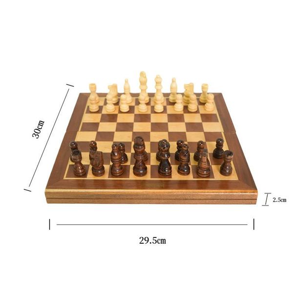 Solid Wood Small Book Box High-end Portable Folding Chessboard Wooden Adult Children Parent-child International Chess_desvips.com