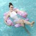 The New Printed Swimming Pool Inflatable Four-tube Leaf Pattern Floating Row Can Be Folded Water Single Deck Chair Floating Row_desvips.com