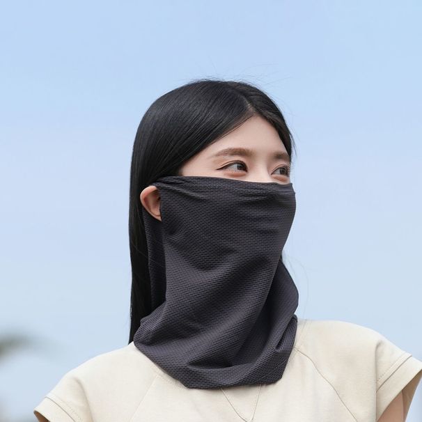Summer Sun Ice Silk Face Mask And Protector, Integrated UV Protection Mask, Neck Scarf, Protective Headscarf For Cycling_desvips.com