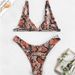 Bikini Split Swimsuit Women's Super Sexy Leaky Back Bikini Snakeskin Print Swimsuit_desvips.com
