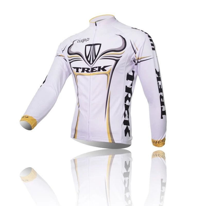 White Lightweight Mountain Bike Long Sleeve Cycling Jersey Set Mesh Quick-Dry Sweat-Wicking Unisex_desvips.com