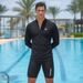 Half Zipper Long Sleeve Sun Protection Adult Swim Trunks Men's Breathable Swimsuit Diving Suit Set_desvips.com