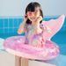 Swimming Accessories Mermaid Sitting Circle Pink Children's Cute Inflatable Split Seat Circle Mermaid Arm Swimming Circle_desvips.com