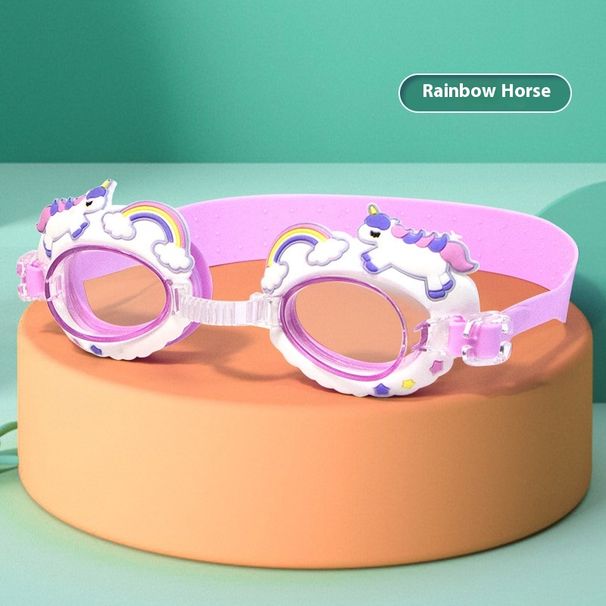 Children's Boys Girls Universal HD Waterproof Cute Cartoon Adjustable Soft Swimming Goggles_desvips.com