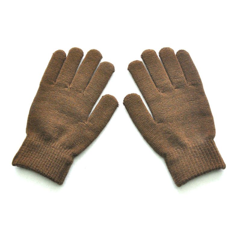 Fleece-Lined Thickened Goloves Men And Women Winter Warm Solid Color Knitted Wool Cycling Gloves Wholesale_desvips.com