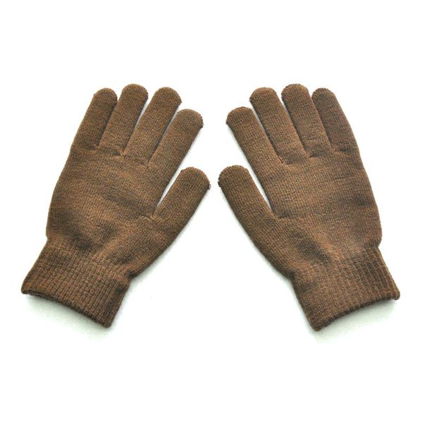 Fleece-Lined Thickened Goloves Men And Women Winter Warm Solid Color Knitted Wool Cycling Gloves Wholesale_desvips.com