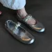 Niche Sier Versatile Round Toe Flat Women's 2025 New Pleated One Strap Shallow Mouth Casual Mary Jane Single Shoes_desvips.com