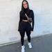 Women's Clothing Sports Long Sleeve Two Piece Set Casual Pant Suits Set_desvips.com