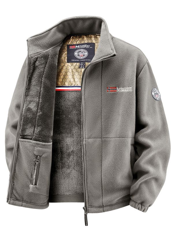 Men's Fleece Jacket, Soft Skin-Friendly, Heat-Retaining Wind-Resistant, Suitable For Daily Commuting, Home Leisure,_desvips.com