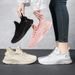 Women Lace Up Sporty Outdoor Flying Weaving Sneakers Comfort Lightweight Non Slip Athletic Shoes For Gym Work Casual_desvips.com