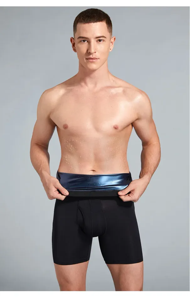 NEW Sweat Sauna Shorts Men's Fat Burning Trainer High Waist Fitness Running Sports Underwe Slimming Pants Body_desvips.com