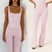 Women's Yoga Outfit Set Long Pants Flared Sports Vest Quick Drying Pilates Running Top Fitness Gym Workout Clothes_desvips.com