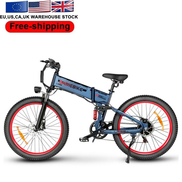 EU SAMEBIKE New LO26 26*3.0 Inch Fat Tire Folding For Men 48V 15Ah 250W Motor Powerful 7 Speed Hydraulic Brake Mountain Ebike_desvips.com