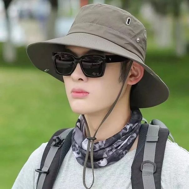 2025 Spring Mountaineering UV Wide Brim Fisherman Hat Breathable Wear-resistant Sun Protection Unisex_desvips.com