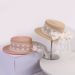 French Country Style Pearl Lace Ribbon Butterfly Fresh Straw For Outdoor Versatile Beach Vacation Sun Protection Hat_desvips.com