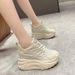 Hollow Heels 10cm Sneakers Chunky Casual Autumn Spring Platform Wedge High Fashion Breathable Women Summer Shoes_desvips.com
