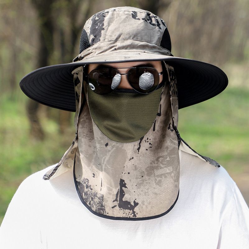 Unisex Outdoor Sun Hat With Face Cover - UPF 50+ UV Protection & Quick-Dry For Hiking/Fishing_desvips.com