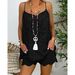 Women's temperament elegant sleeveless drawstring ruffled hollow camisole shorts suit_desvips.com