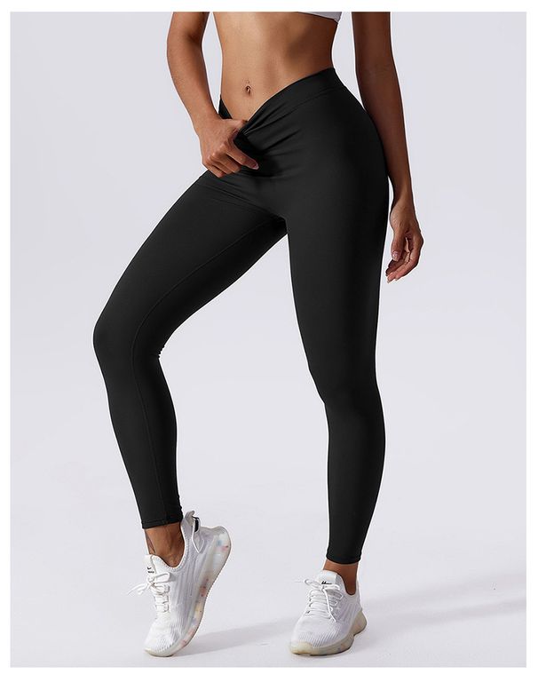 New Women's Yoga V-Waist Butt-Lifting Peach High-Waist Fitness Naked Feel Sports Pants For Outdoor Wear_desvips.com
