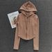 Women's Fitness Coat Hooded Cardigan Tight Quick-dry Sportst Running Training Shirt Yoga Clothes Long Sleeve Sport_desvips.com