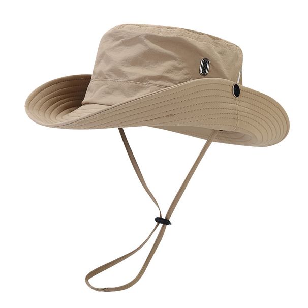 Quick drying fisherman outdoor camping and hiking drawstring western cowboy m, big brimmed mountain climbing hat,_desvips.com