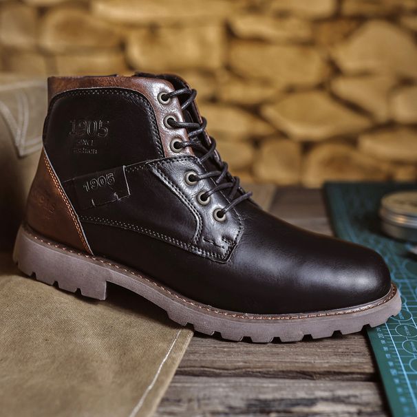 Martin American Style Large Size Work Men's Trendy High-top Motorcycle Short Paratrooper Boots_desvips.com