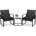 Murago Outdoor 3-Piece Wicker Bistro Set Patio Conversation Set_desvips.com